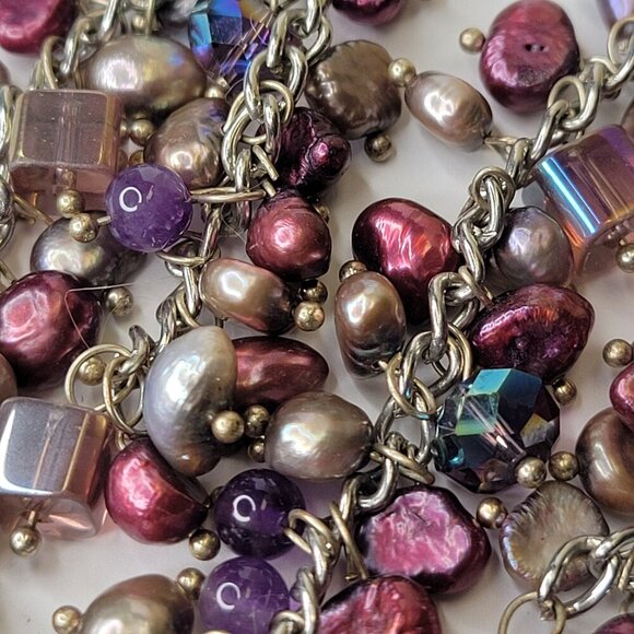 Lavender Purple Long Earrings - Picture 6 of 9